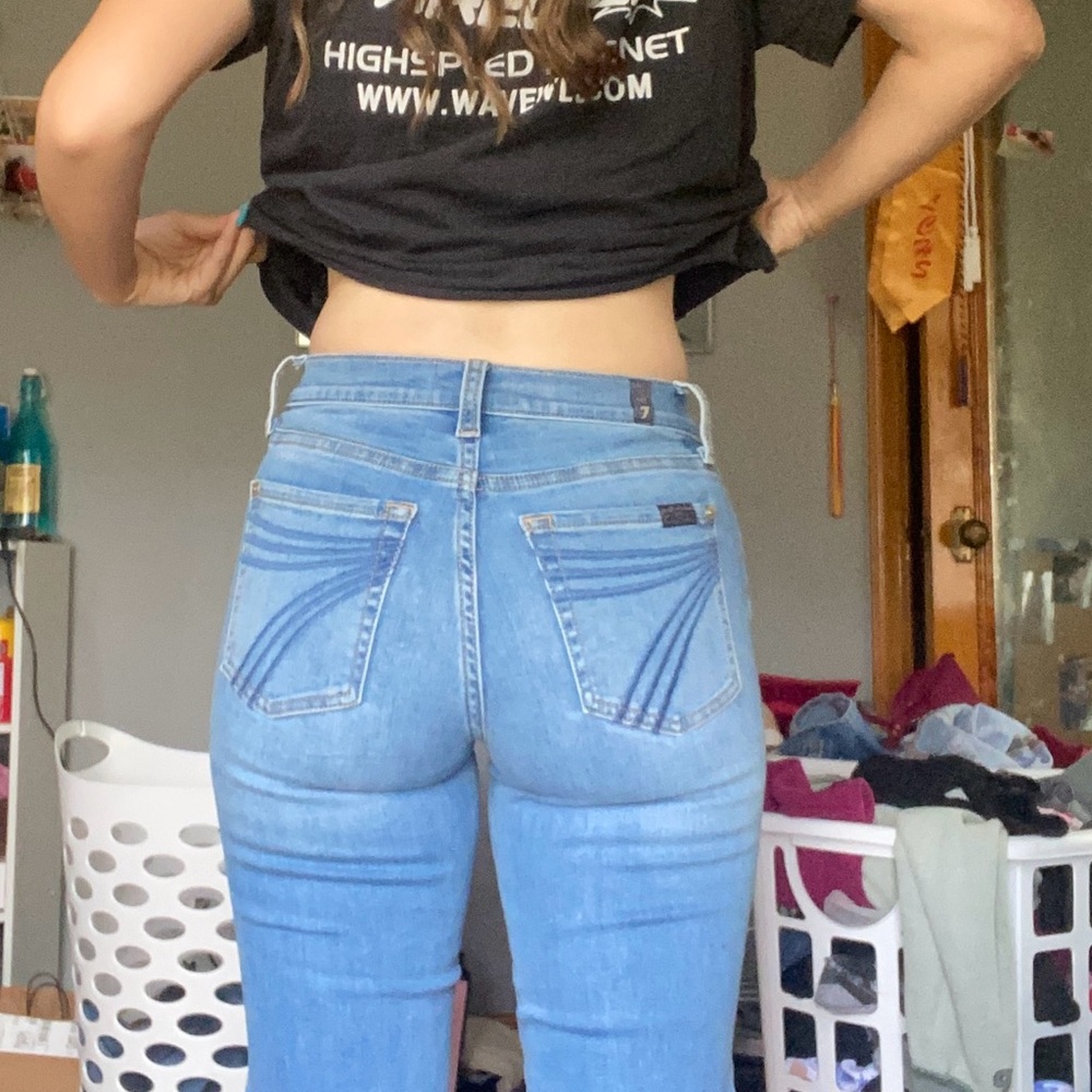 7 For All Mankind Light Blue High Rise Jeans